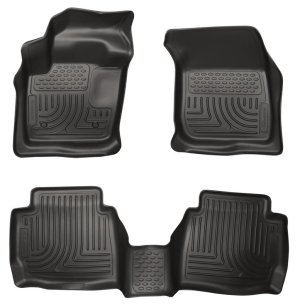 Ford Fusion Floor Liners - Front + Rear - Husky Liners - WeatherBeater Combo - Black - `13-`16